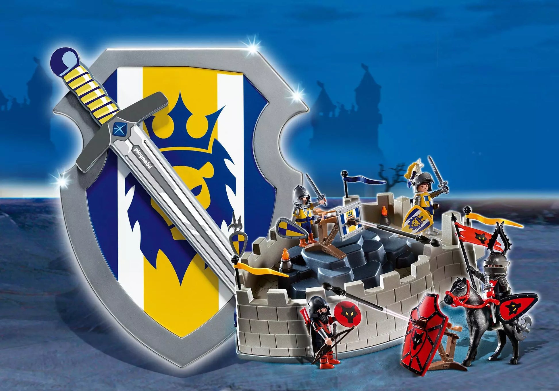 Playmobil 4217 Sammlerstück Knights Mitnehm Ritterfestung mit Schild und Schwert - plegobil