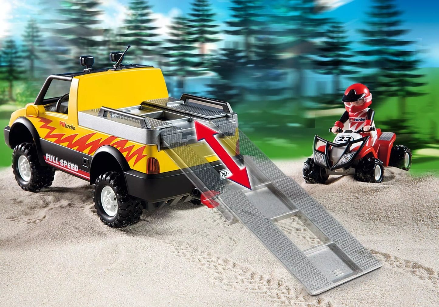 Playmobil 4228 Sammlerstück Pick-Up mit Racing Quad - plegobil