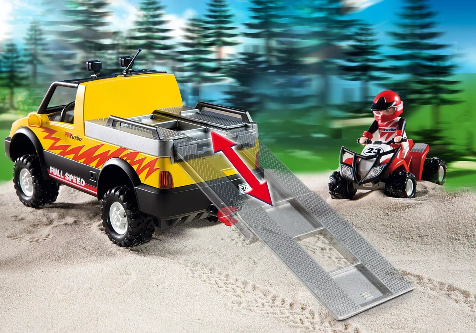 Playmobil 4228 Sammlerstück Pick-Up mit Racing Quad - plegobil