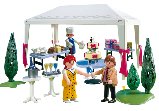 Playmobil 4308 Sammlerstück Hochzeitsgäste im Partyzelt - plegobil