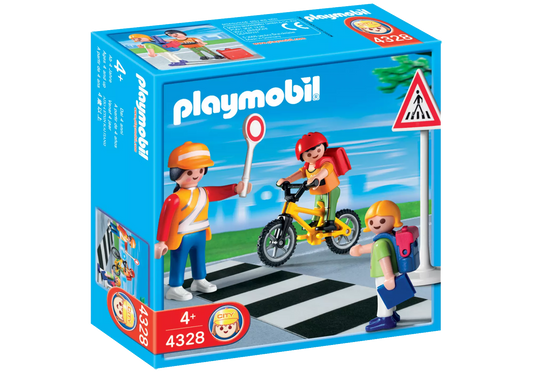 Playmobil 4328 Sammlerstück Schulweghelferin mit Kindern - plegobil