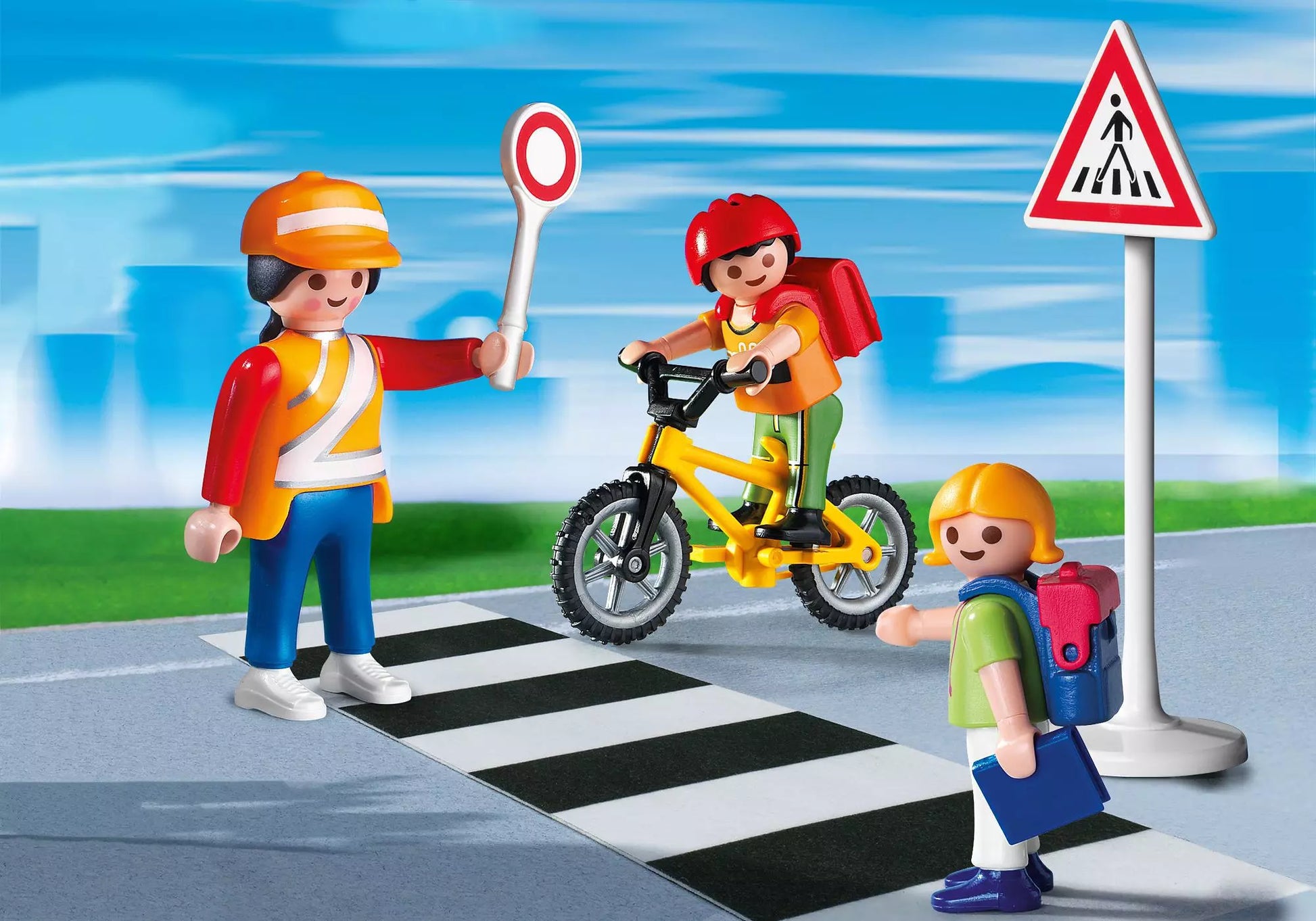 Playmobil 4328 Sammlerstück Schulweghelferin mit Kindern - plegobil