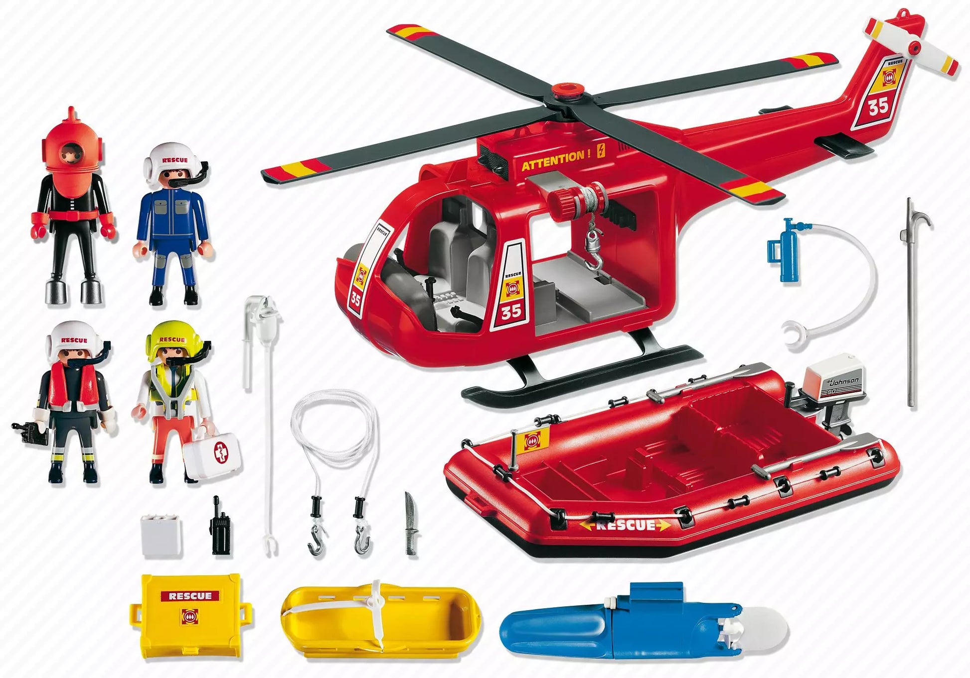 Playmobil 4428 Sammlerstück SOS Helikopter mit Rettungsboot - plegobil