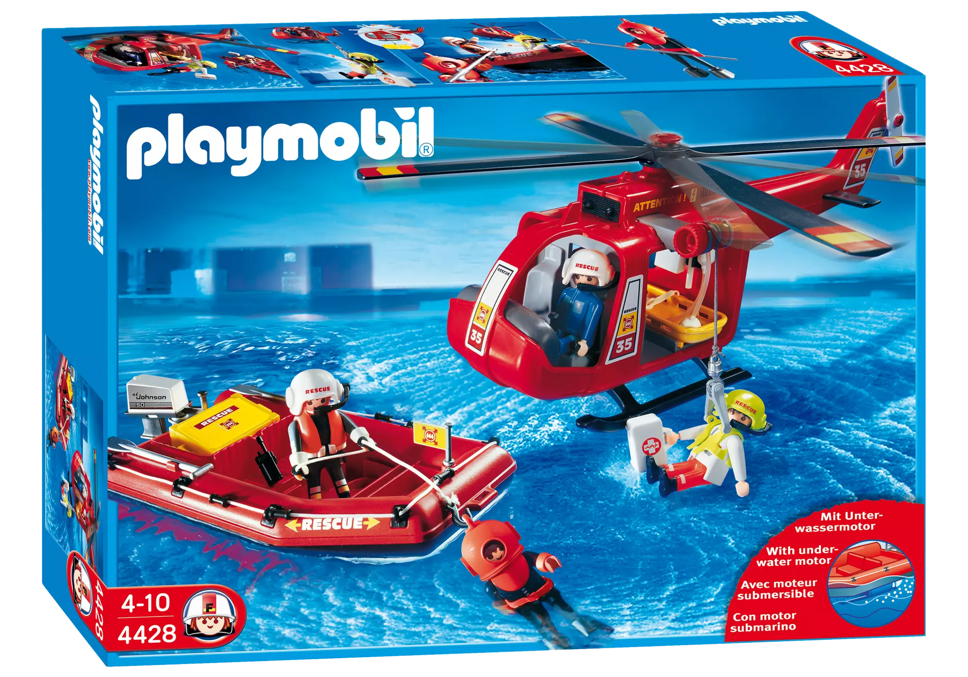 Playmobil 4428 Sammlerstück SOS Helikopter mit Rettungsboot - plegobil