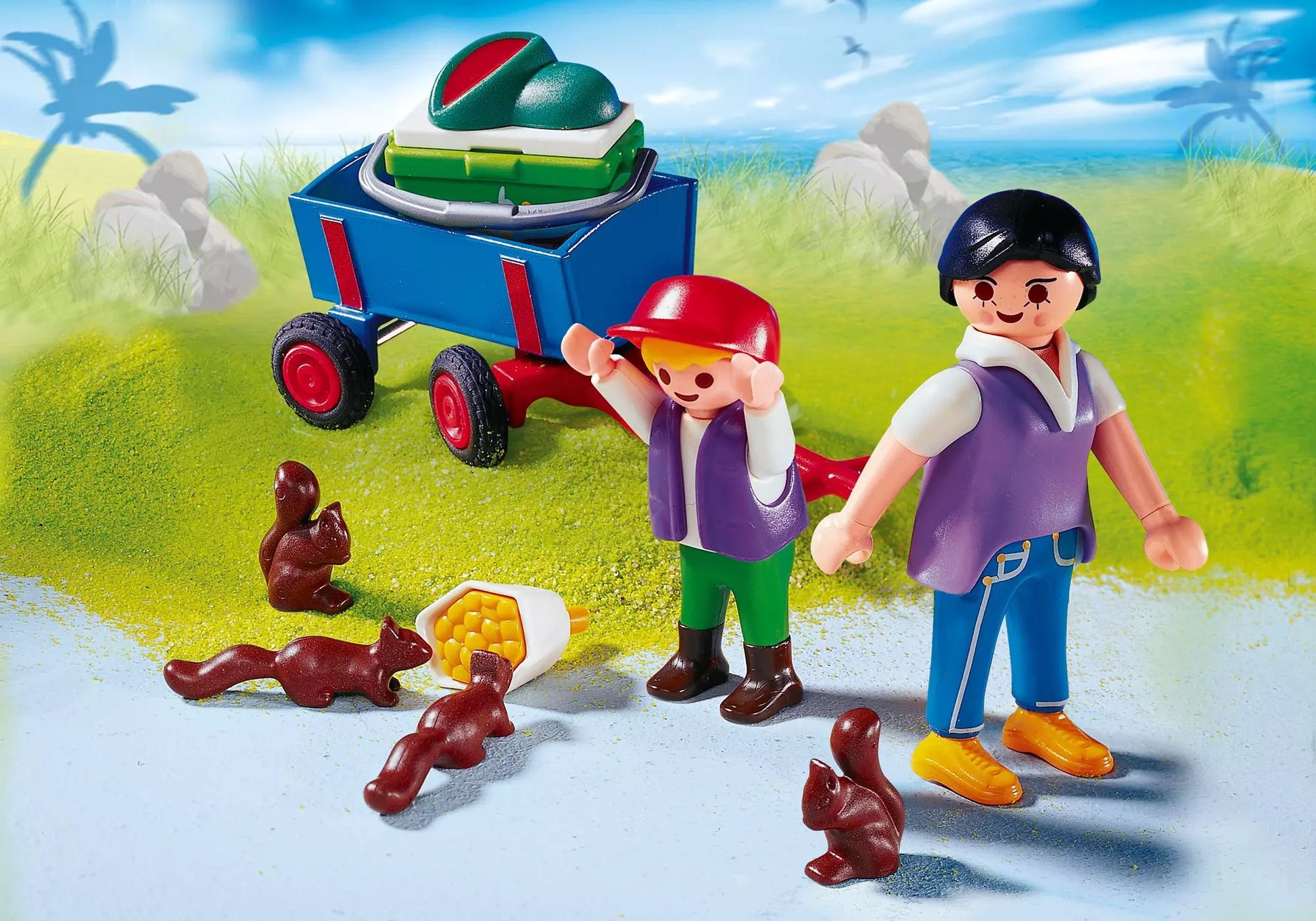 Playmobil 4467 Sammlerstück Tierparkbesucher mit Bollerwagen - plegobil