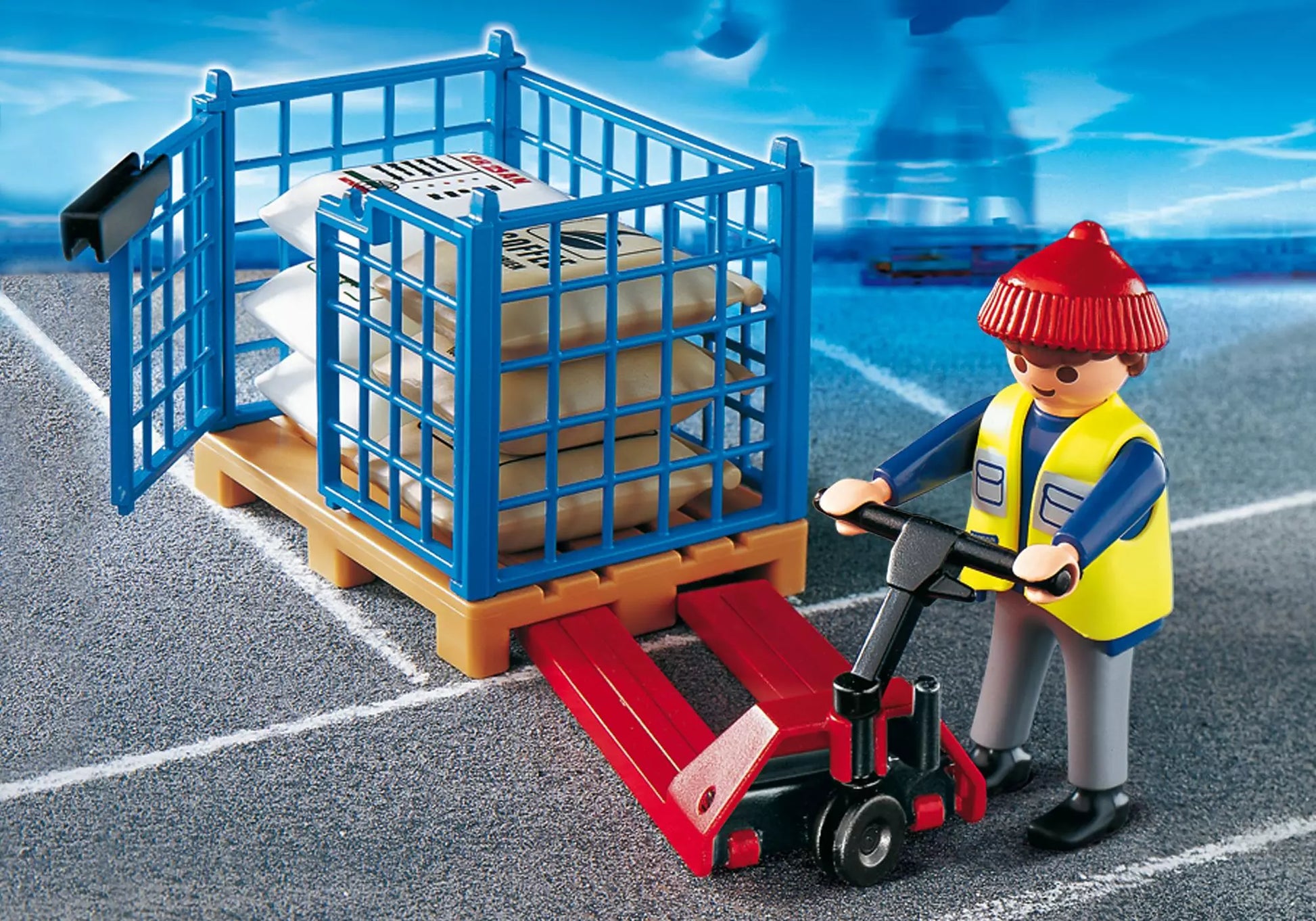 Playmobil 4474 Sammlerstück City Action Hubwagen mit Gitterbox - plegobil