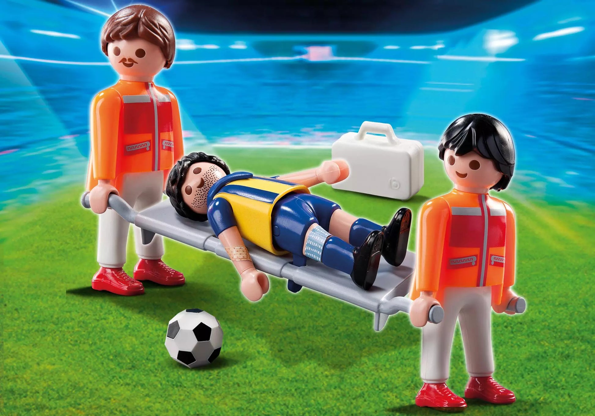 Playmobil 4727 Sammlerstück Sports & Action Sanitäter mit Verletztem - plegobil