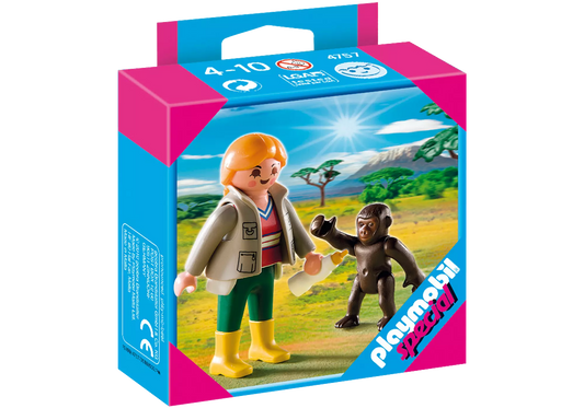 Playmobil 4757 Sammlerstück Tierpflegerin mit Gorilla-Baby - plegobil