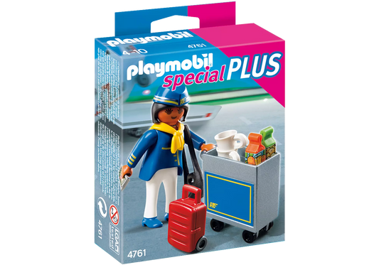 Playmobil 4761 Sammlerstück Special Plus Flugbegleiterin mit Servicewagen - plegobil
