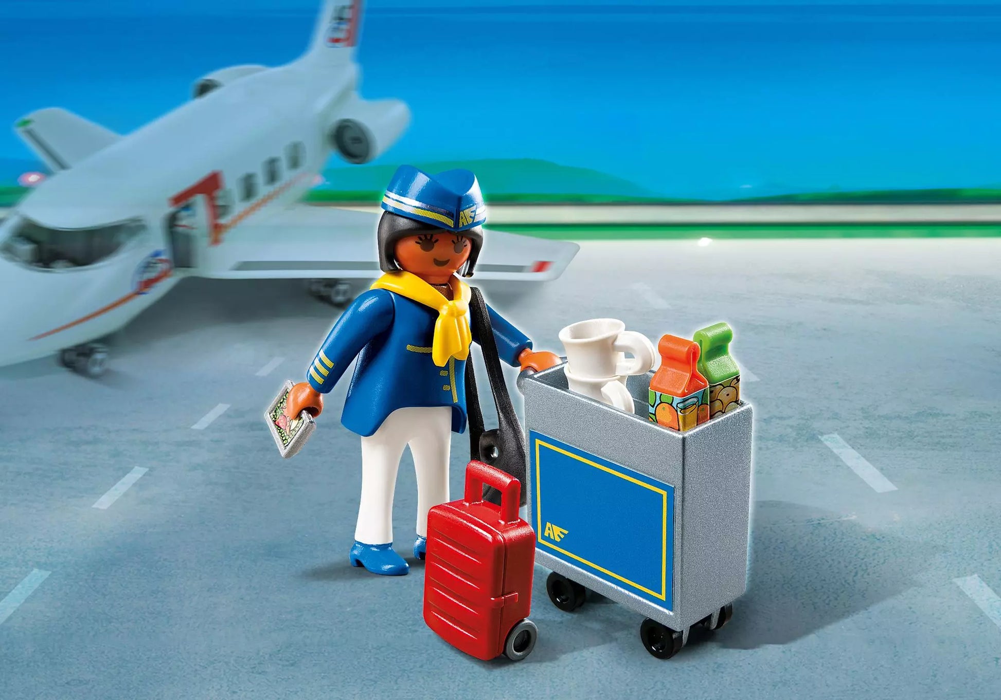 Playmobil 4761 Sammlerstück Special Plus Flugbegleiterin mit Servicewagen - plegobil