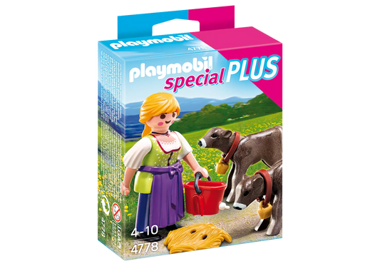 Playmobil 4778 Special Plus Bäuerin mit Kälbchen - plegobil