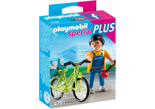 Playmobil 4791 Special Plus Handwerker mit Fahrrad - plegobil