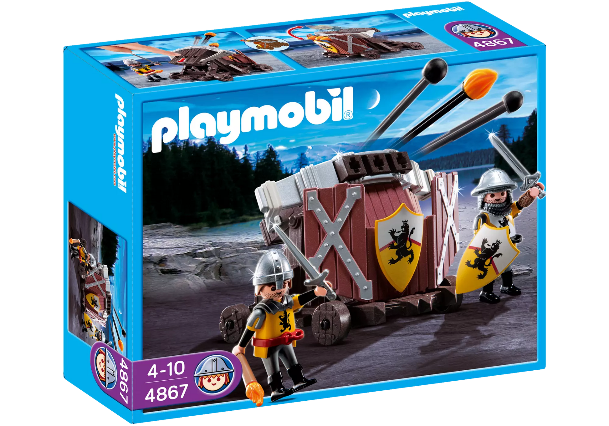 Playmobil 4867 Sammlerstück Knights Dreifach-Balliste mit Löwenrittern - plegobil