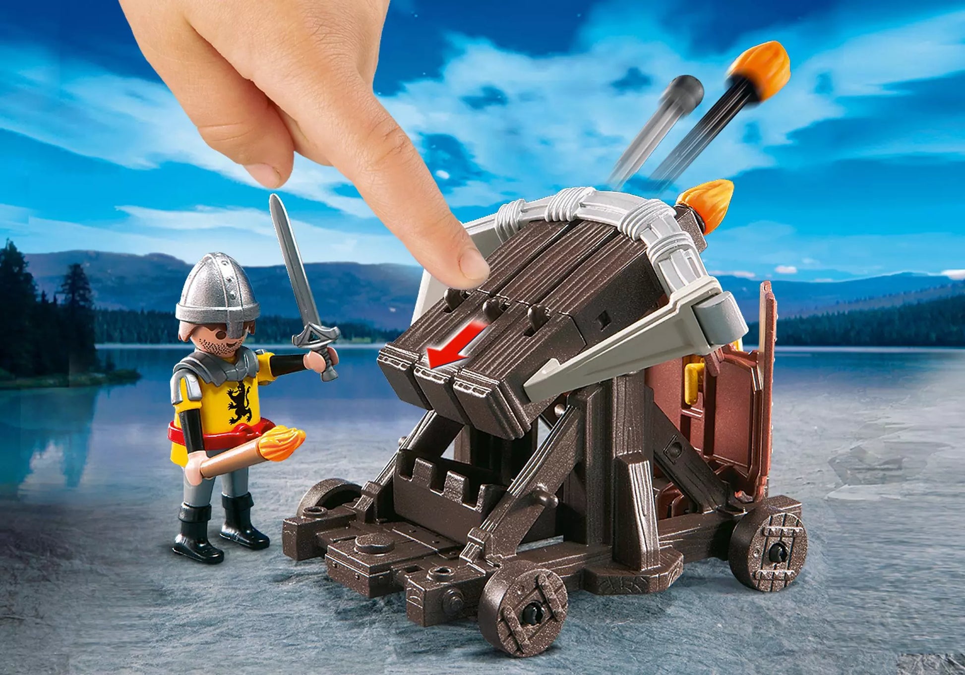 Playmobil 4867 Sammlerstück Knights Dreifach-Balliste mit Löwenrittern - plegobil