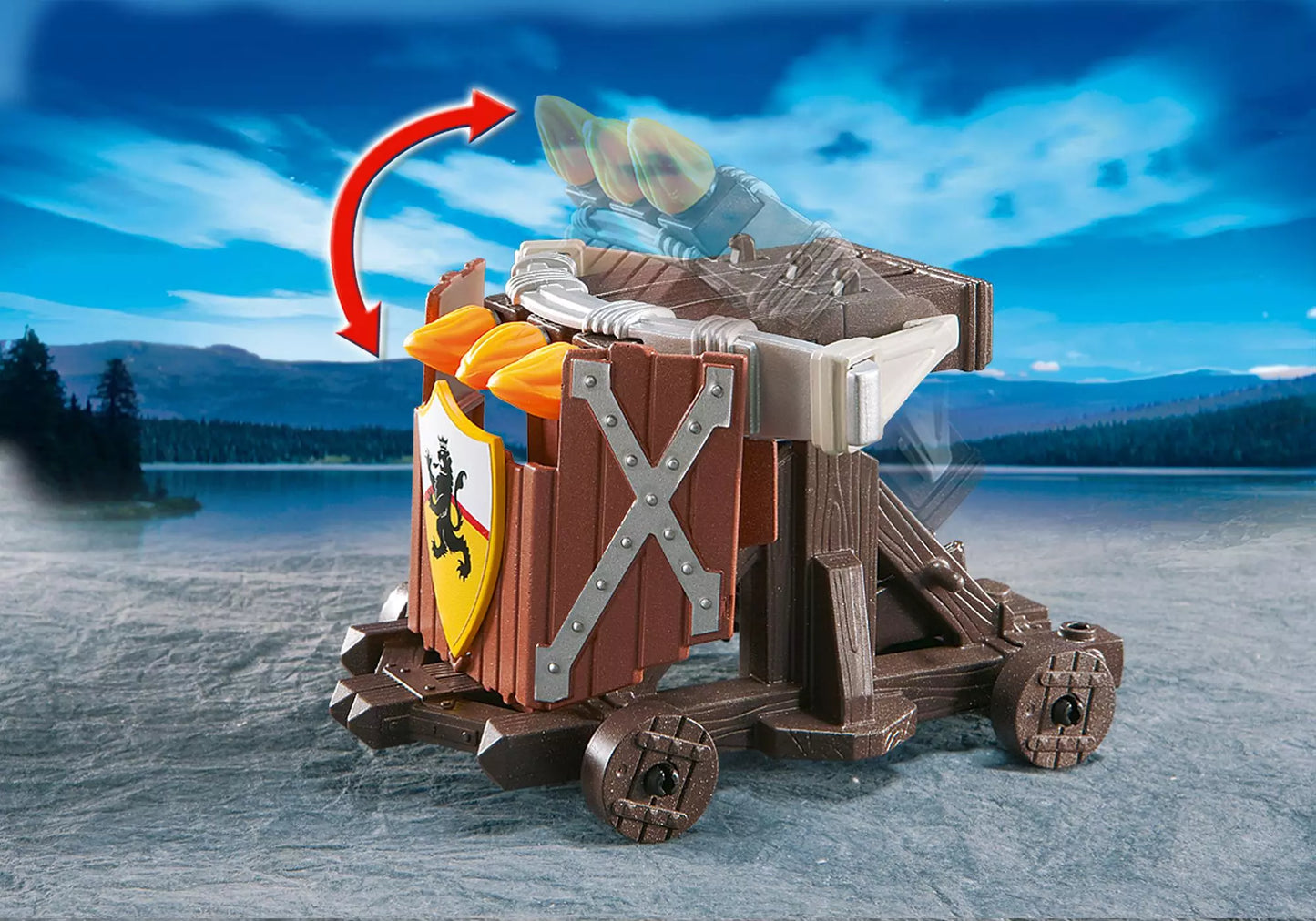 Playmobil 4867 Sammlerstück Knights Dreifach-Balliste mit Löwenrittern - plegobil