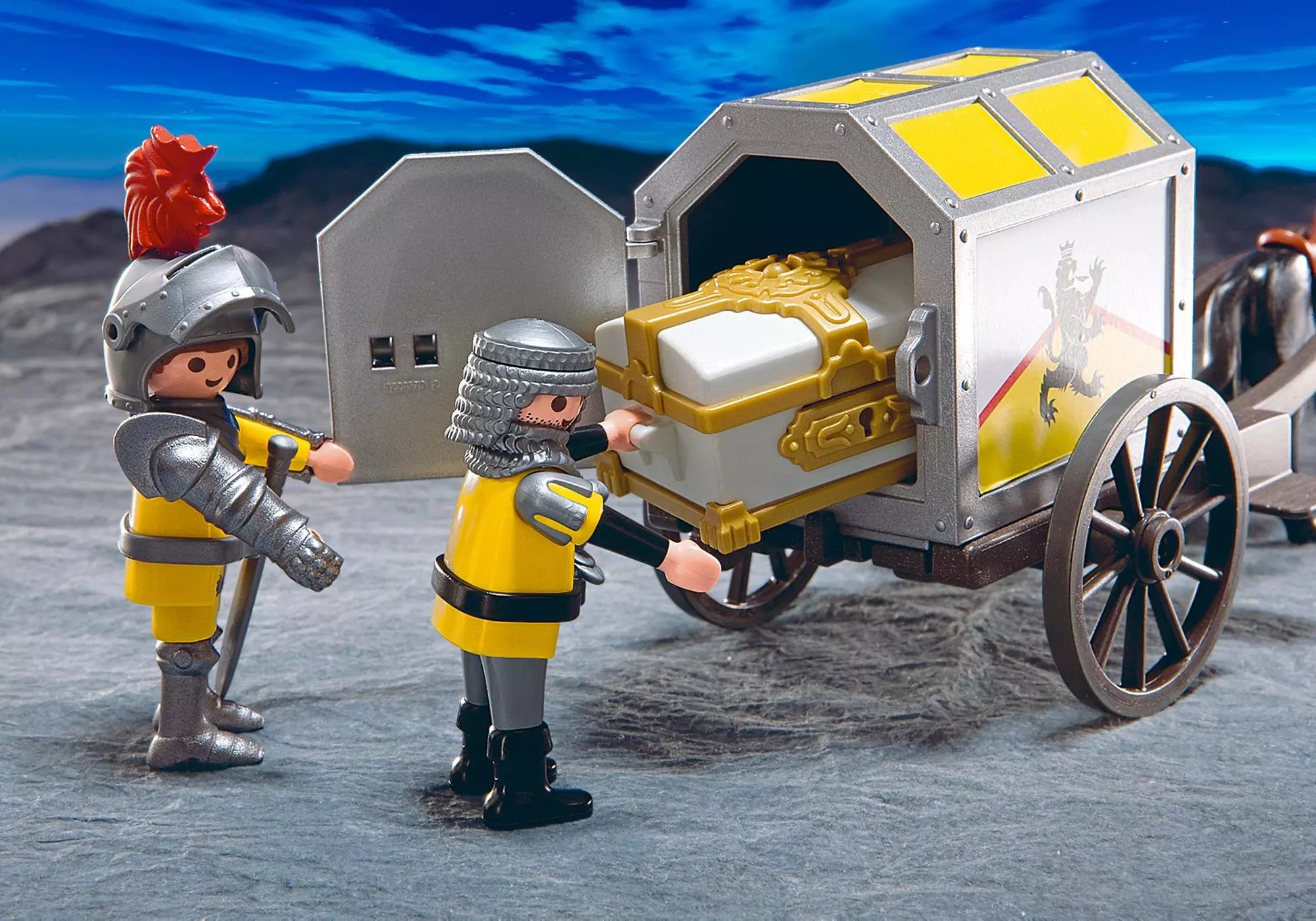 Playmobil 4874 Sammlerstück Knights Goldtransport der Löwenritter - plegobil