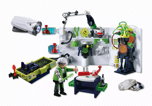 Playmobil 4880 Sammlerstück Top Agents Robo-Gangster Labor mit Multifunktionstaschenlampe - plegobil