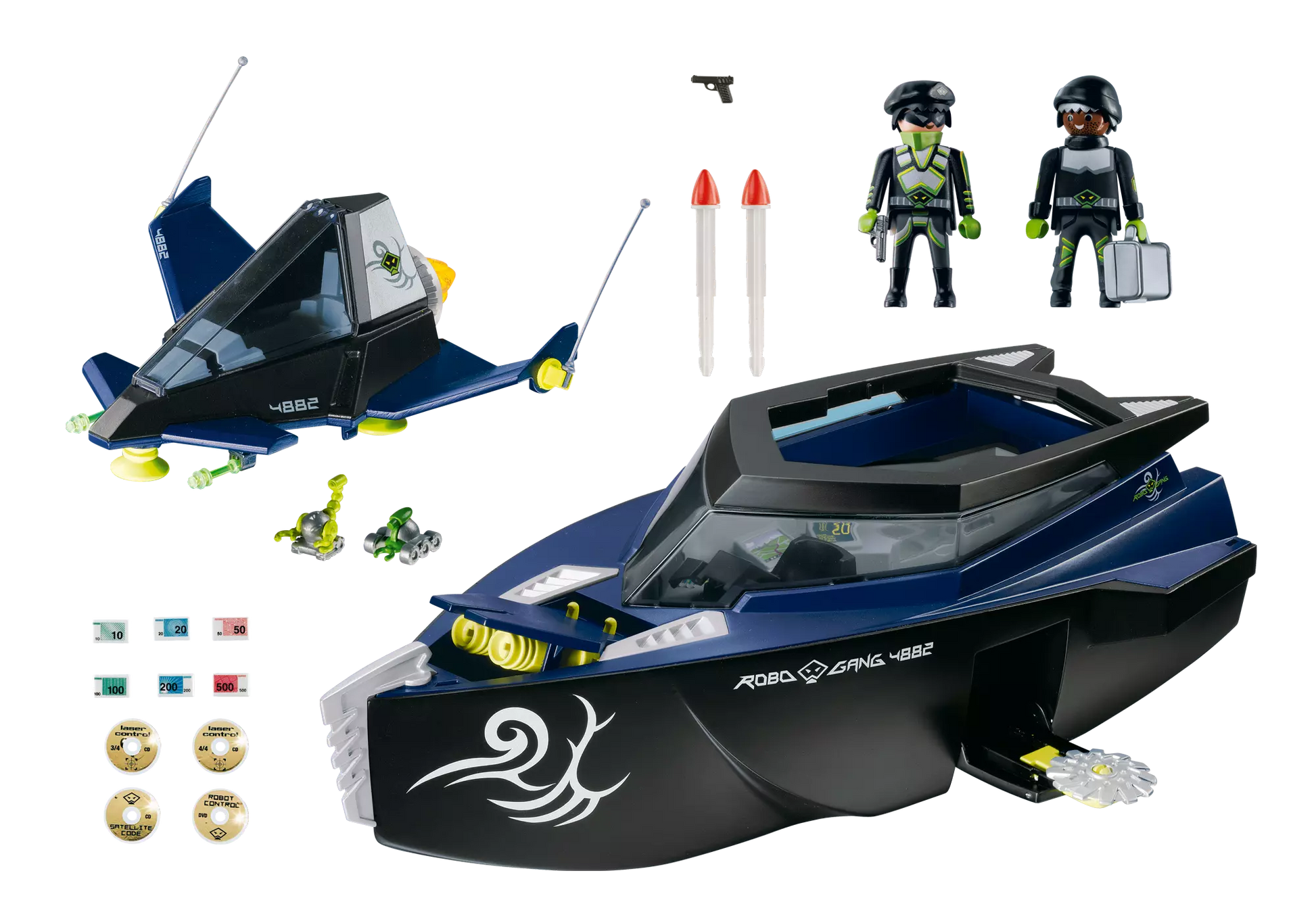 Playmobil 4882 Sammlerstück Top Agents Robo-Gangster Turbokampfschiff - plegobil