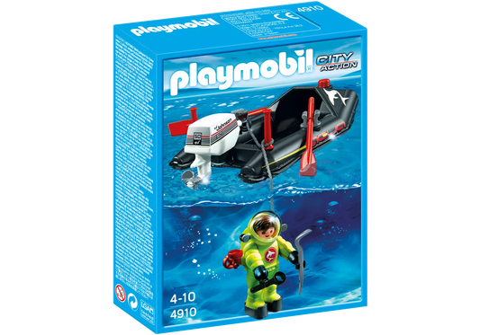 Playmobil 4910 Sammlerstück City Action Kleinboot mit Tiefseetaucher - plegobil