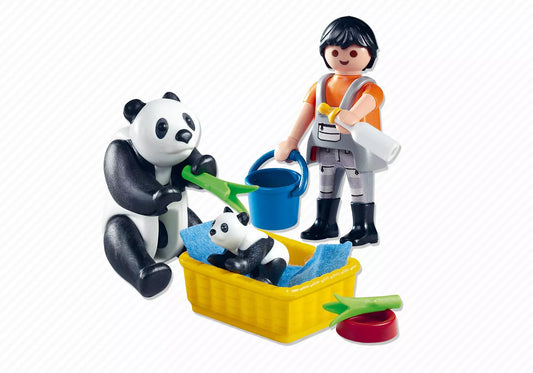 Playmobil 4922 Sammlerstück Tierpfleger mit Pandas - plegobil