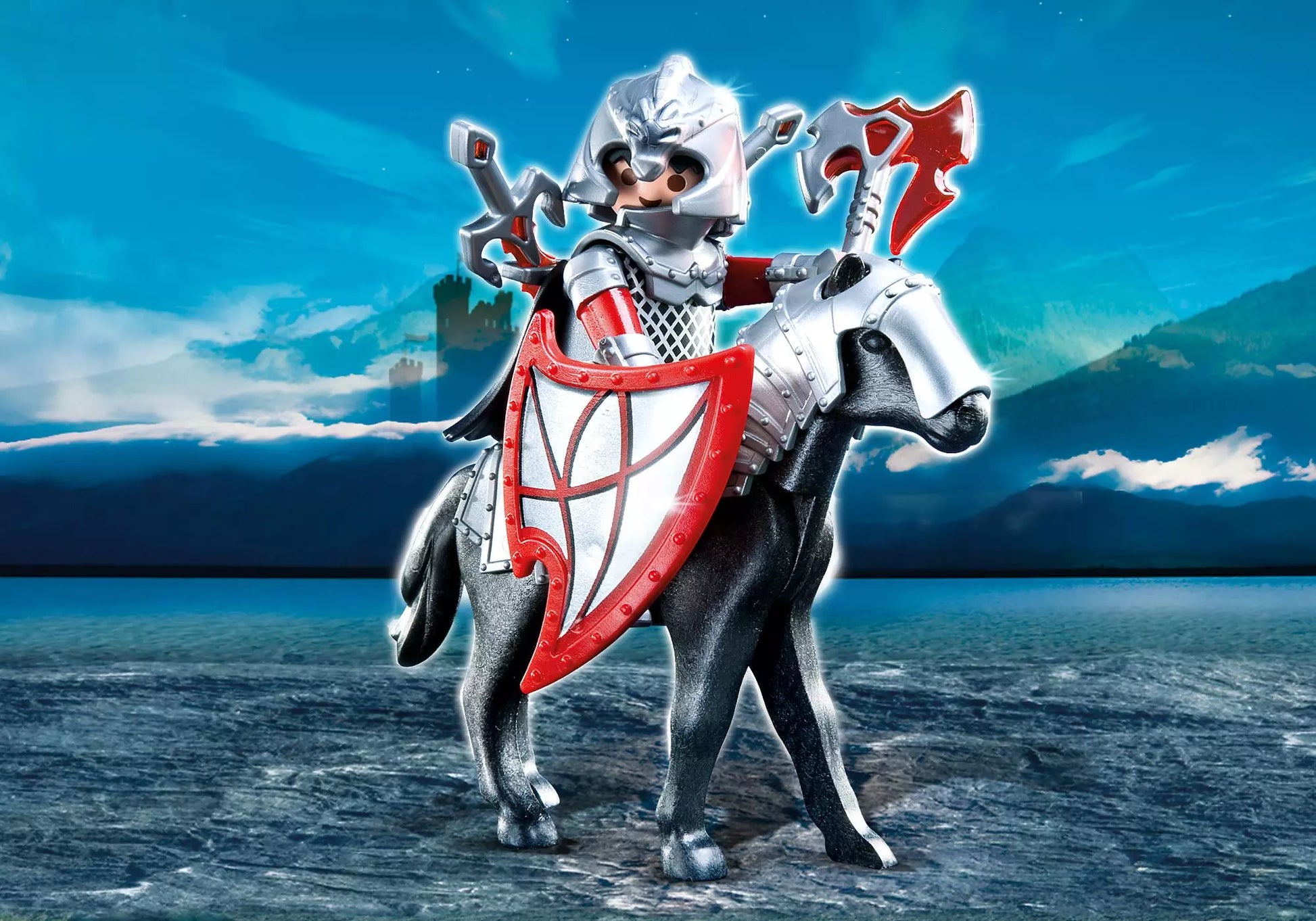 Playmobil 4937 Sammlerstück Osterei Feueraxtritter auf Pferd - plegobil