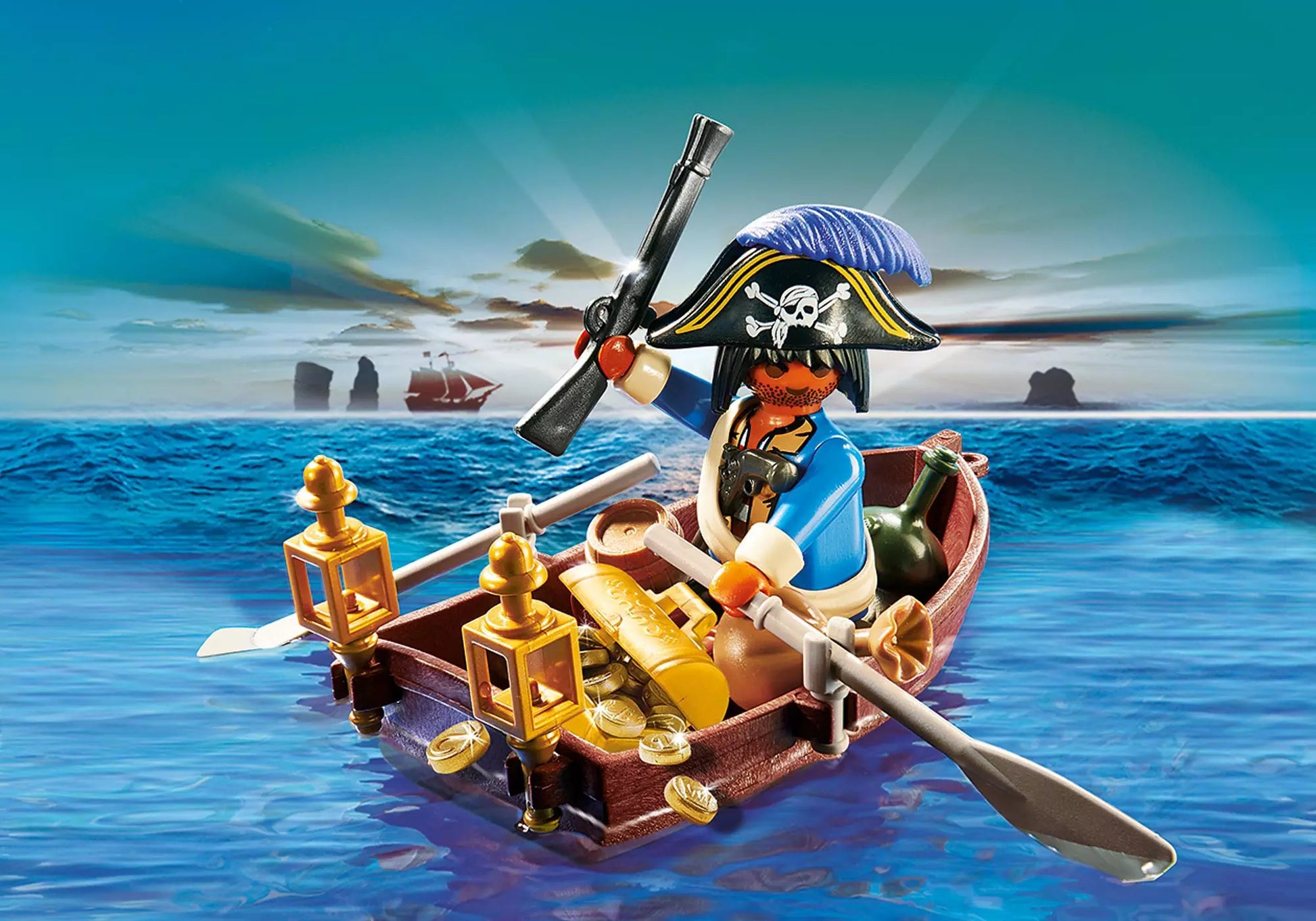 Playmobil 4942 Osterei Pirat mit Ruderboot - plegobil