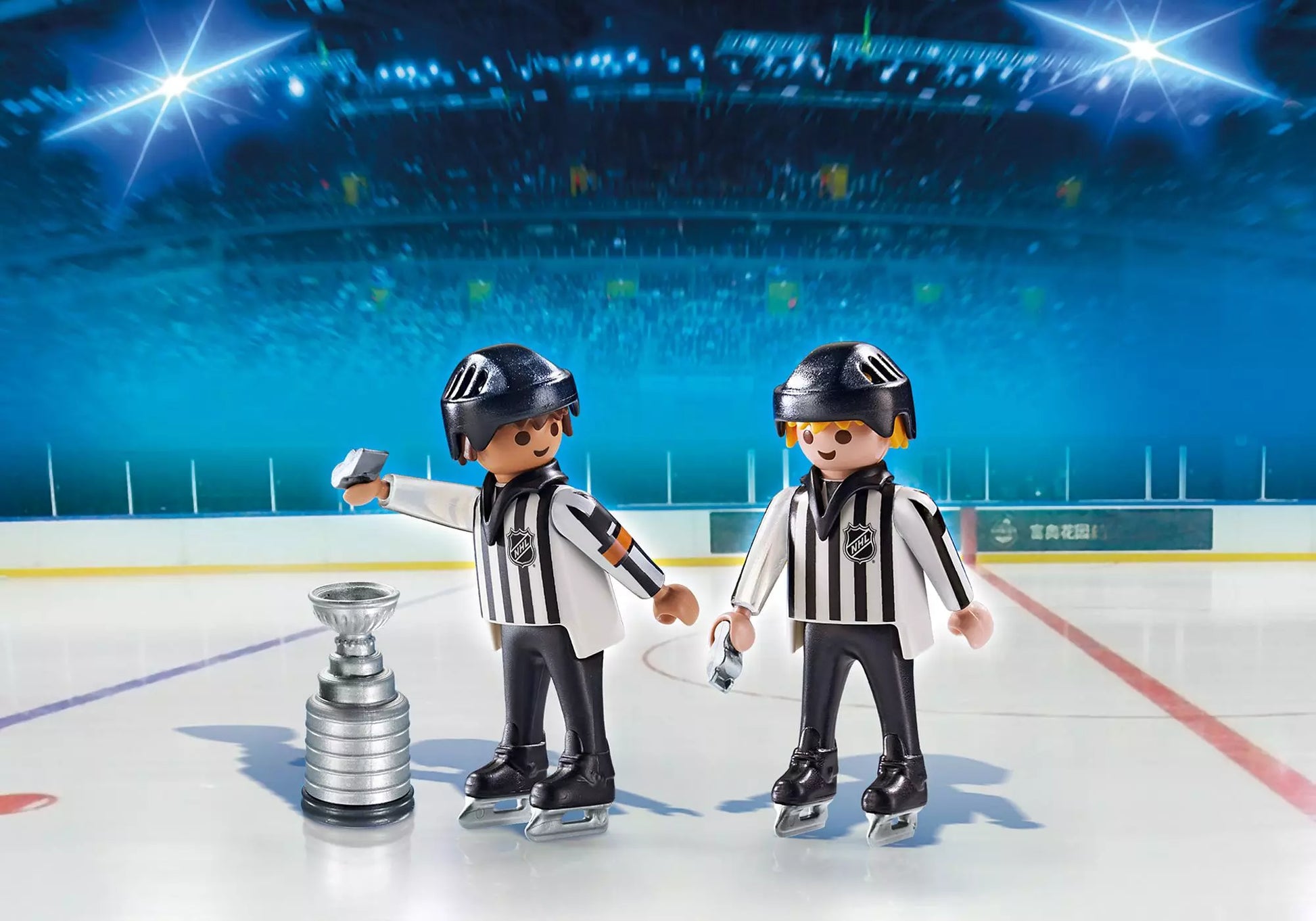 Playmobil 5070 NHL DuoPack Schiedsrichter mit Pfeife und Pokal - plegobil