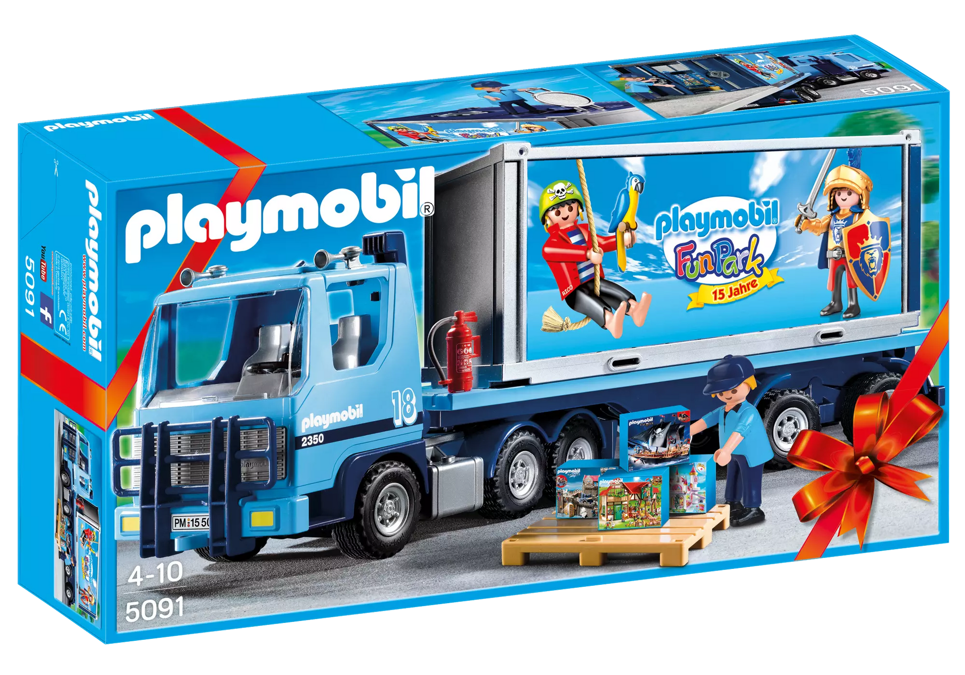 Playmobil 5091 Fun Park Tieflader mit Container - plegobil