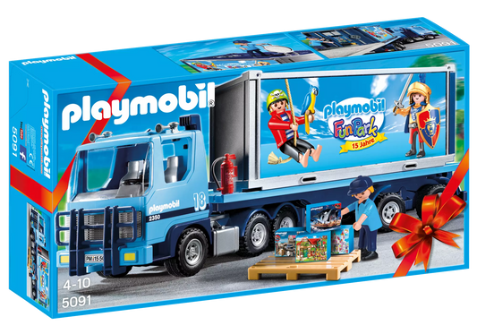 Playmobil 5091 Fun Park Tieflader mit Container - plegobil