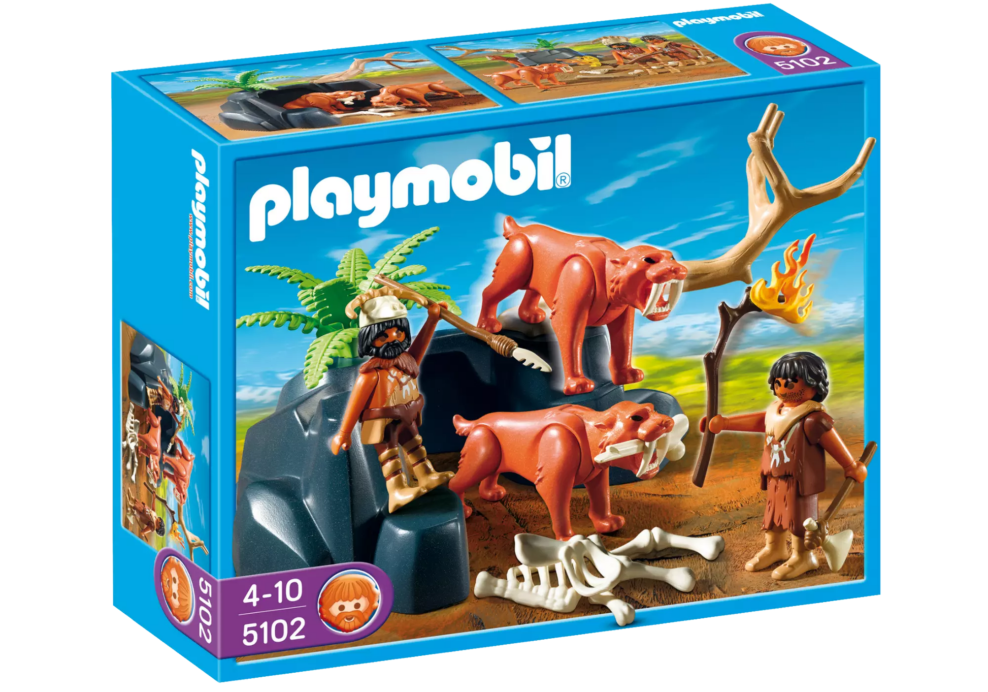 Playmobil 5102 Sammlerstück Säbelzahntiger mit Knochenjäger - plegobil