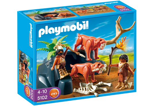 Playmobil 5102 Sammlerstück Säbelzahntiger mit Knochenjäger - plegobil