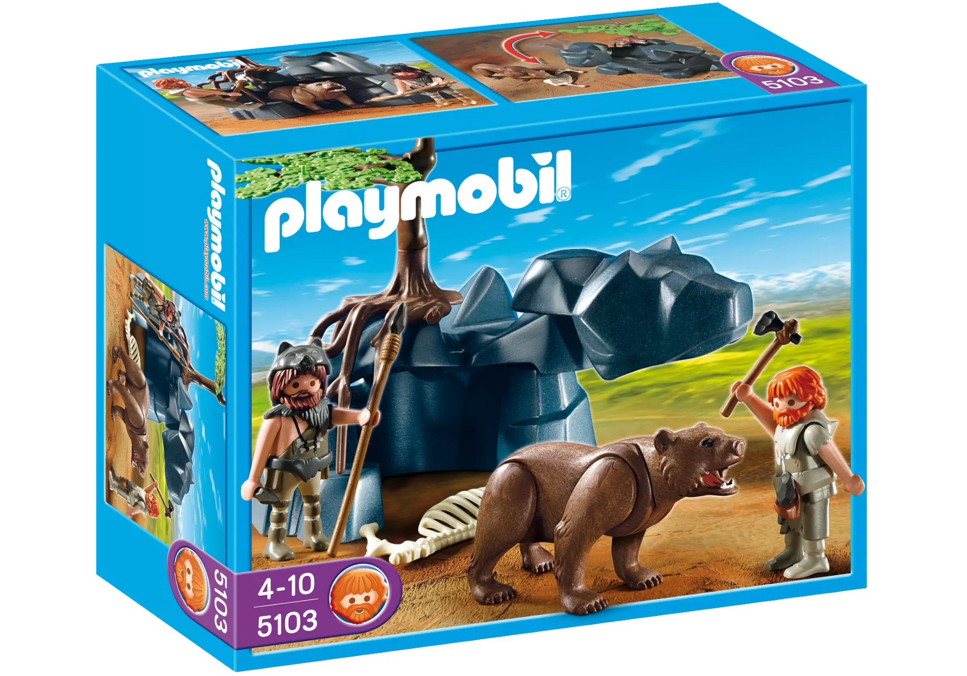 Playmobil 5103 Sammlerstück Höhlenbär mit Höhlenmenschen - plegobil
