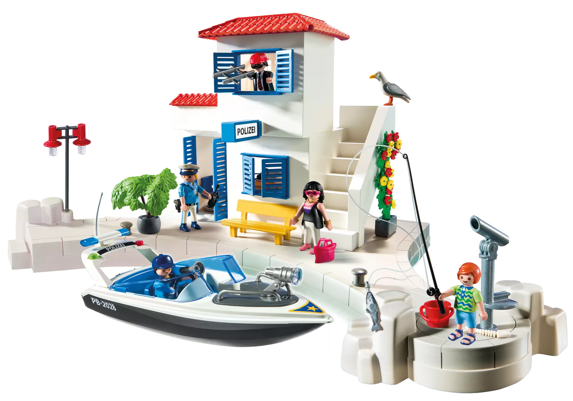Playmobil 5128 Sammlerstück Hafenpolizei mit Schnellboot - plegobil