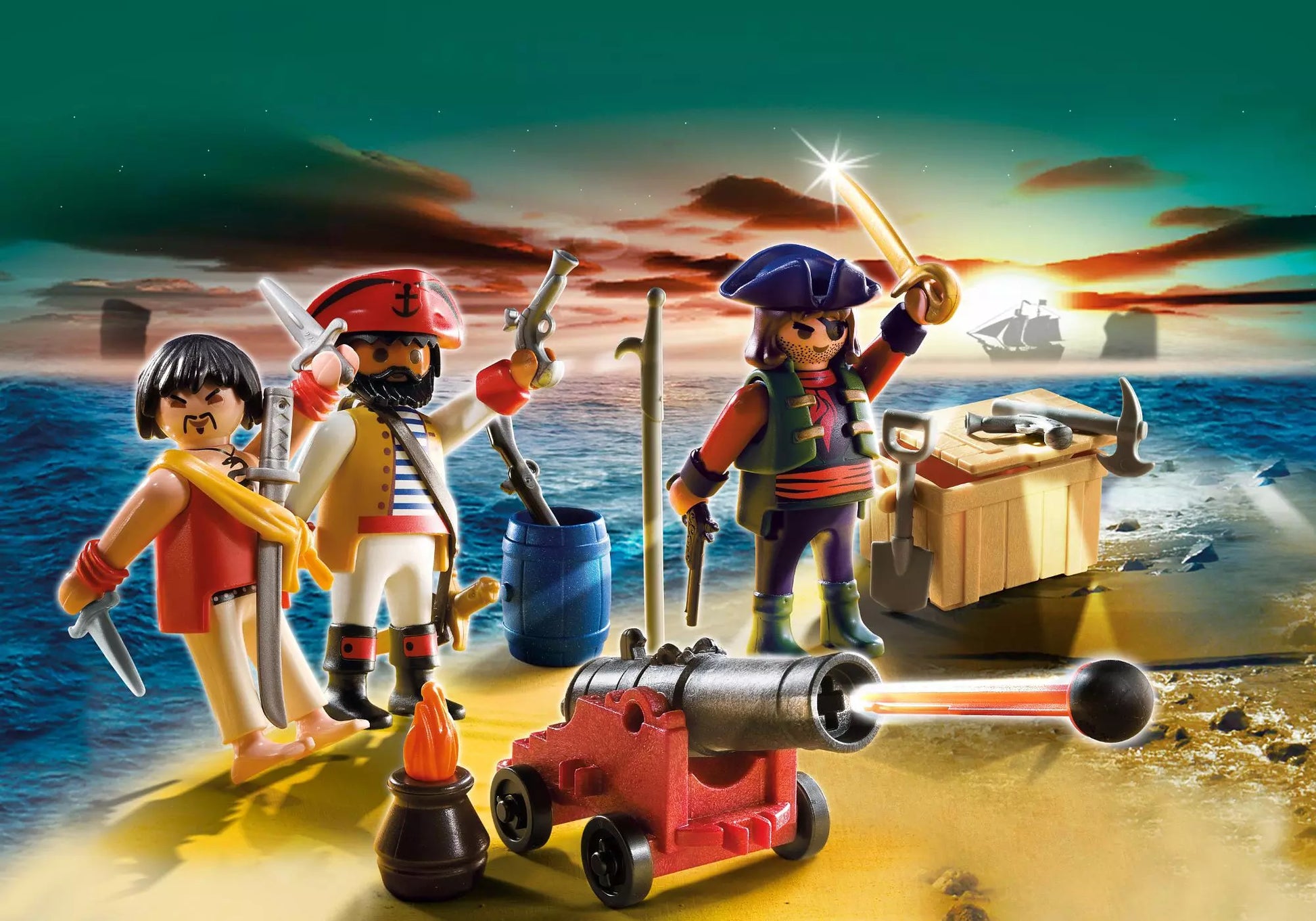 Playmobil 5136 Sammlerstück Pirates Piratenkommando mit Waffenarsenal - plegobil