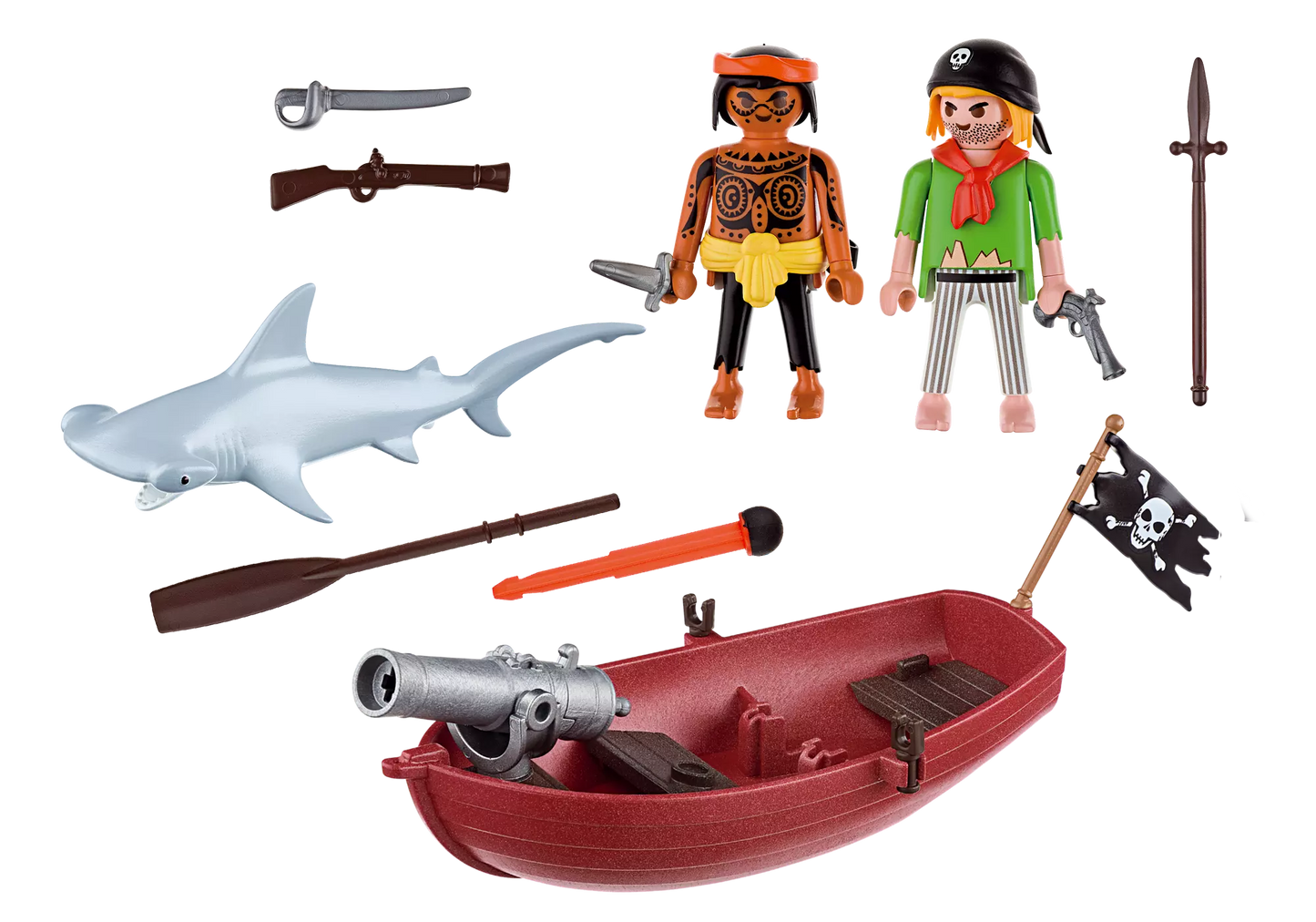 Playmobil 5137 Sammlerstück Piraten-Ruderboot mit Hammerhai - plegobil