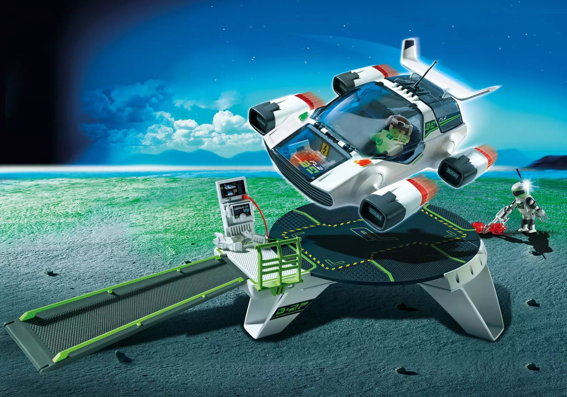 Playmobil 5150 Sammlerstück Future Planet E-Rangers Turbojet mit Startstation - plegobil