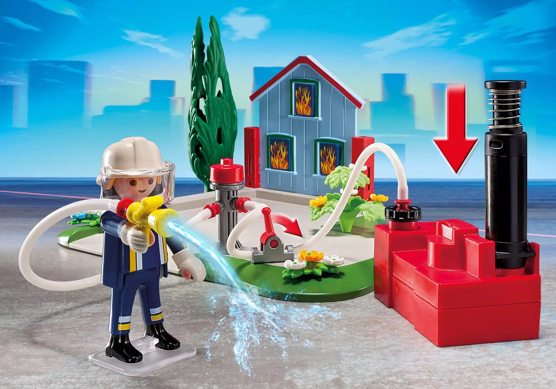 Playmobil 5169 City Action KompaktSet Feuerwehreinsatz (40 Jahre Jubiläumsset) - plegobil