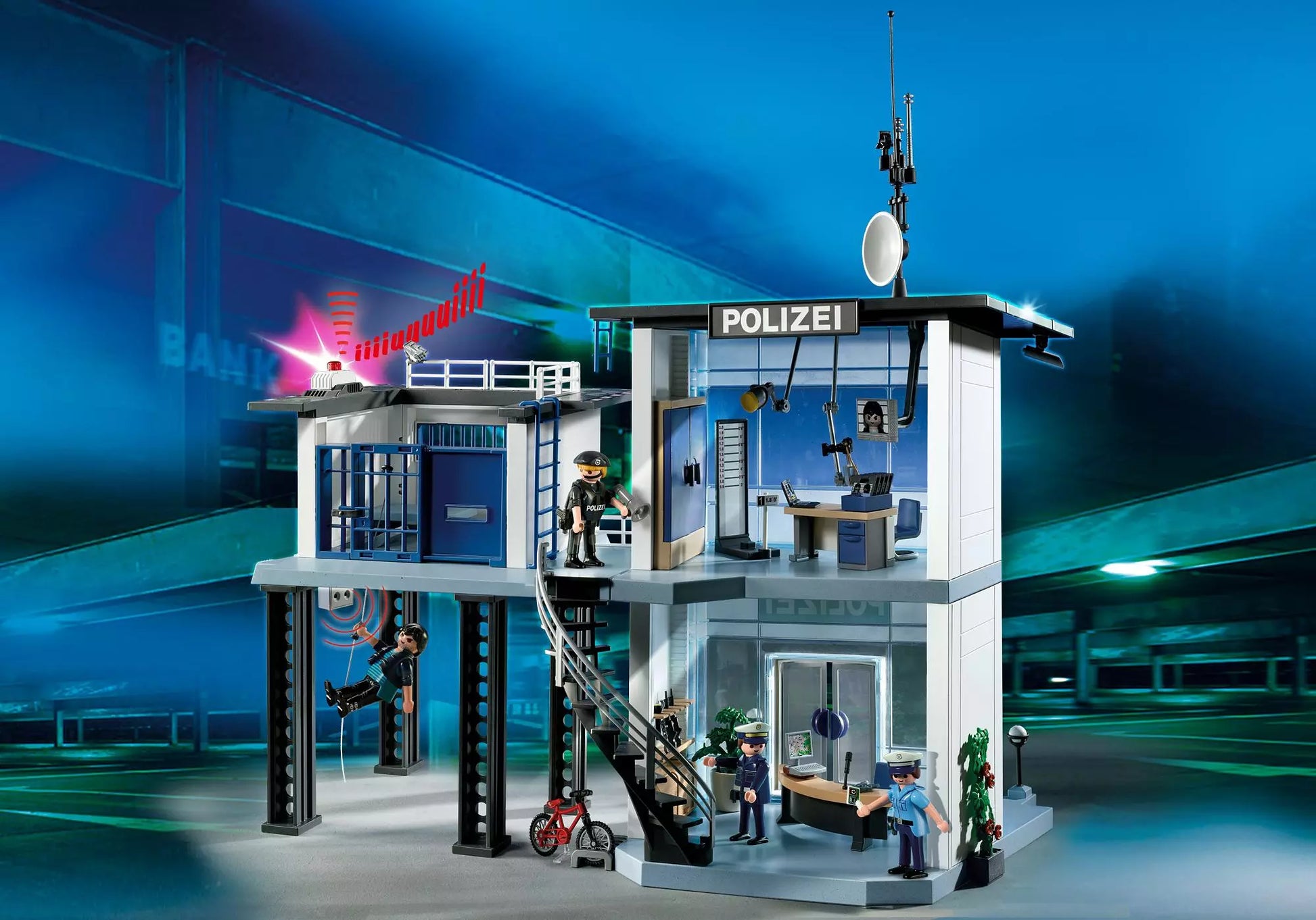 Playmobil 5176 Sammlerstück City Action Polizei-Kommandostation mit Alarmanlage - plegobil