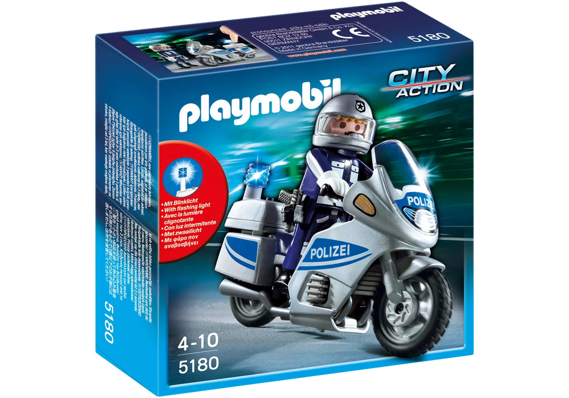 Playmobil 5180 Sammlerstück City Action Polizeimotorrad mit Blinklicht - plegobil