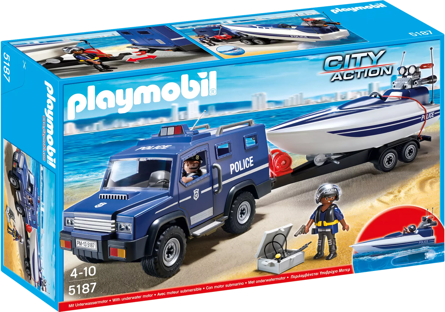 Playmobil 5187 City Action Polizei-Truck mit Speedboot - plegobil