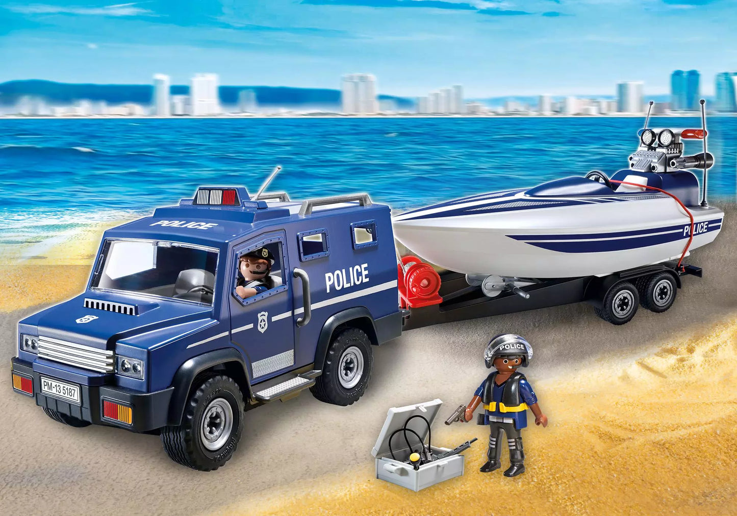 Playmobil 5187 City Action Polizei-Truck mit Speedboot - plegobil