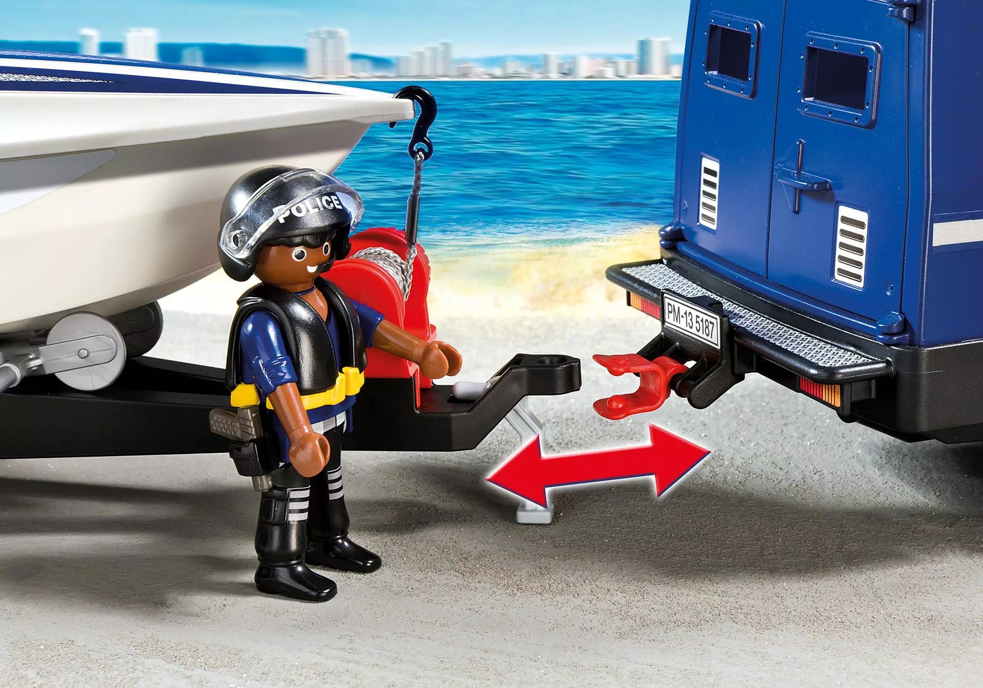 Playmobil 5187 City Action Polizei-Truck mit Speedboot - plegobil