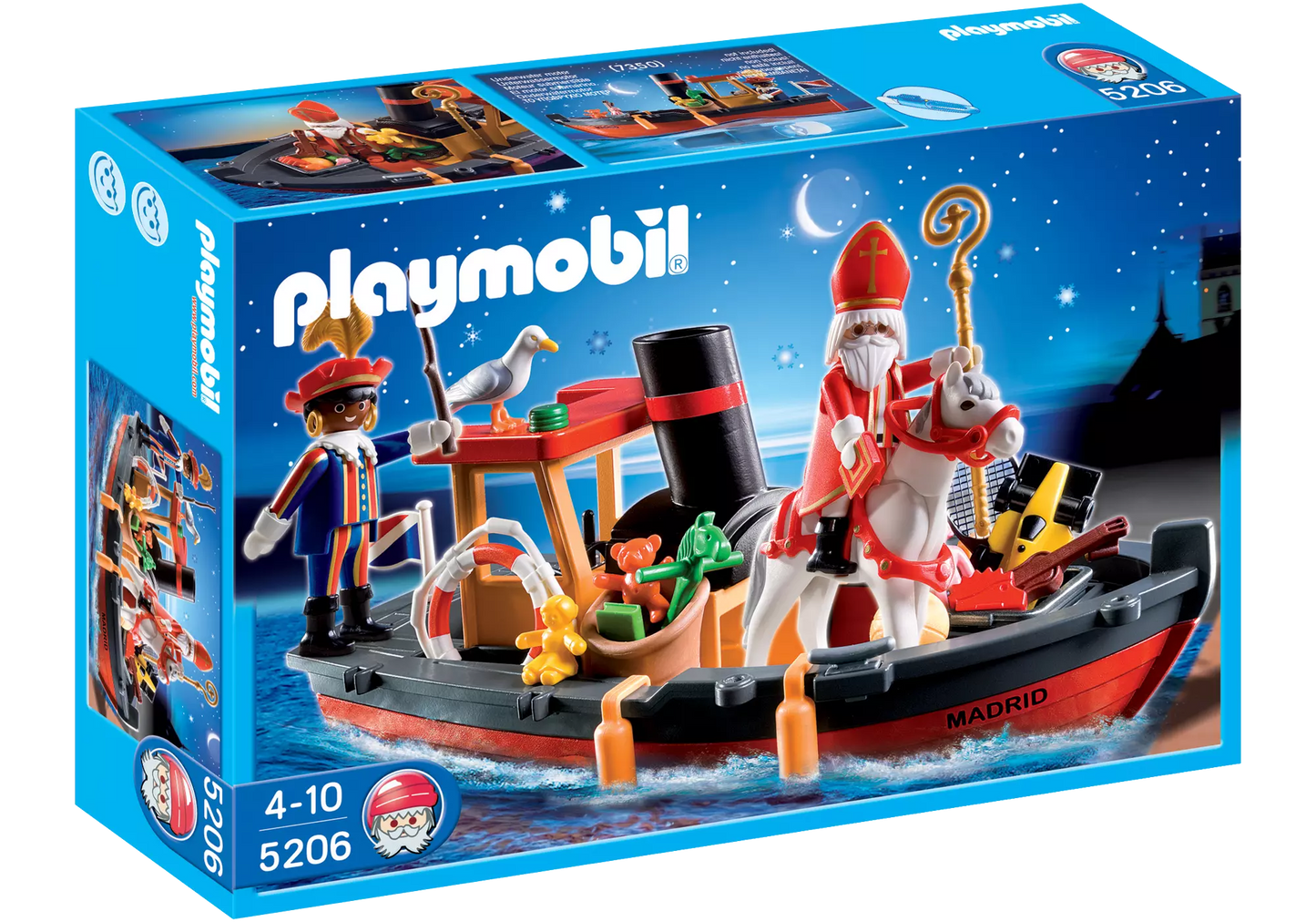 Playmobil 5206 Christmas Nikolaus mit Dampfboot - plegobil