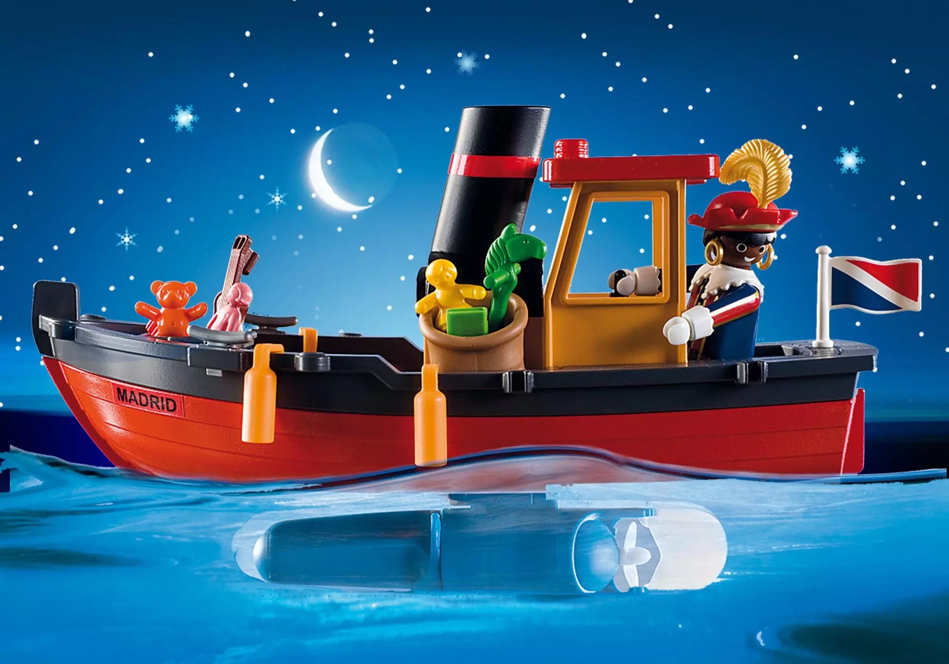 Playmobil 5206 Christmas Nikolaus mit Dampfboot - plegobil