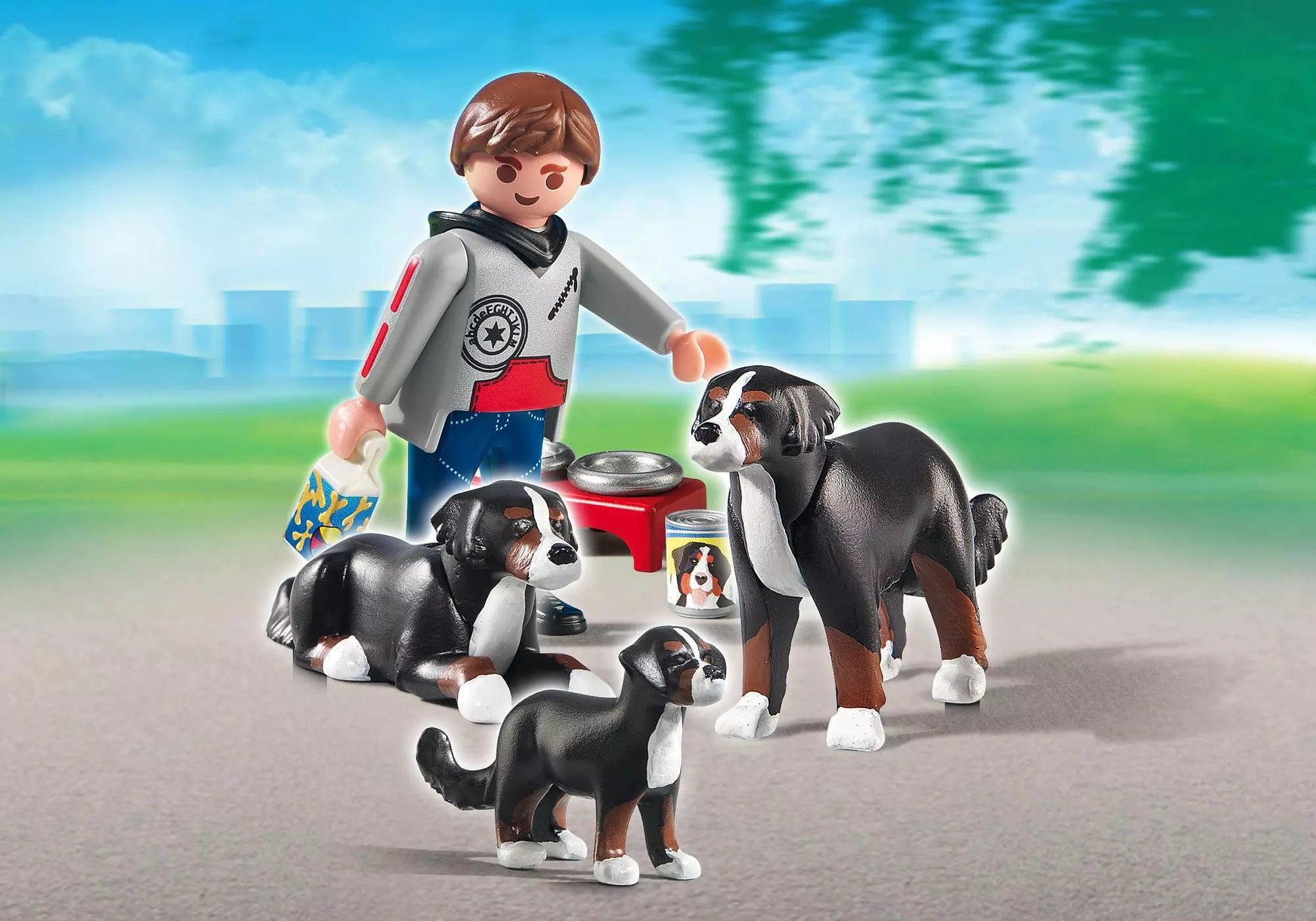 Playmobil 5214 Sammlerstück City Life Hunderassen Berner Sennenhund Familie - plegobil