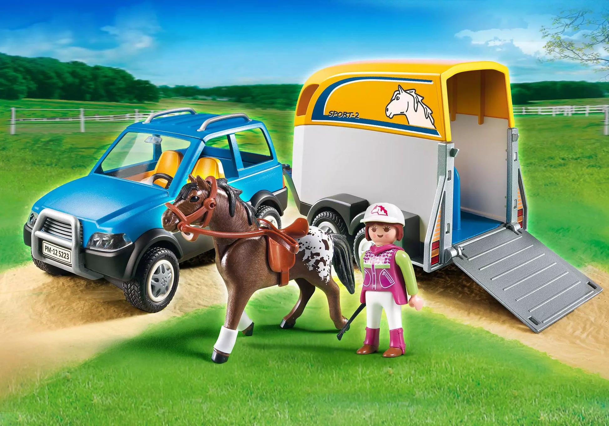 Playmobil 5223 Sammlerstück Country PKW mit Pferdeanhänger - plegobil