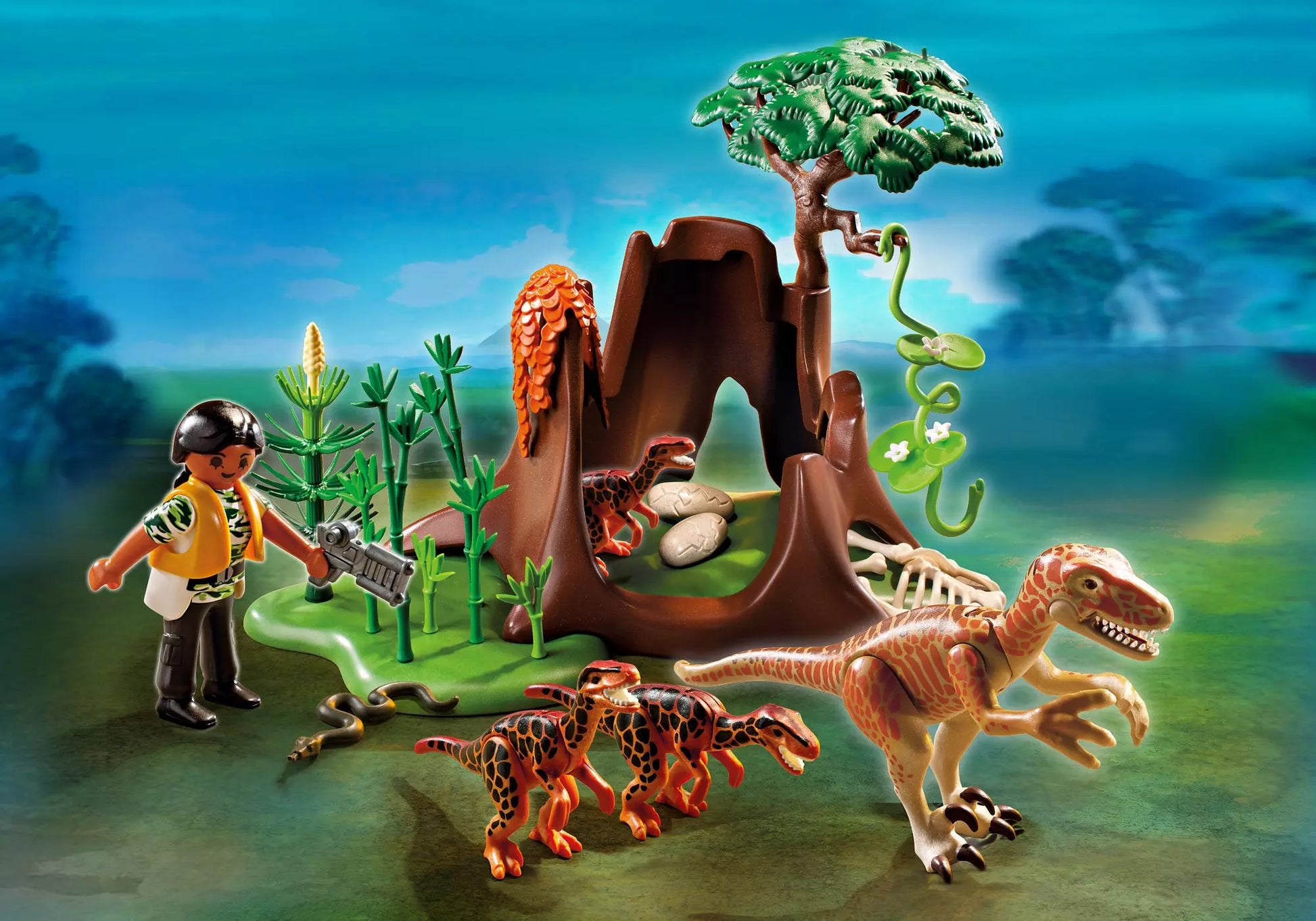Playmobil 5233 Sammlerstück Dinos Velociraptor-Angriff auf Deinonychusnest - plegobil