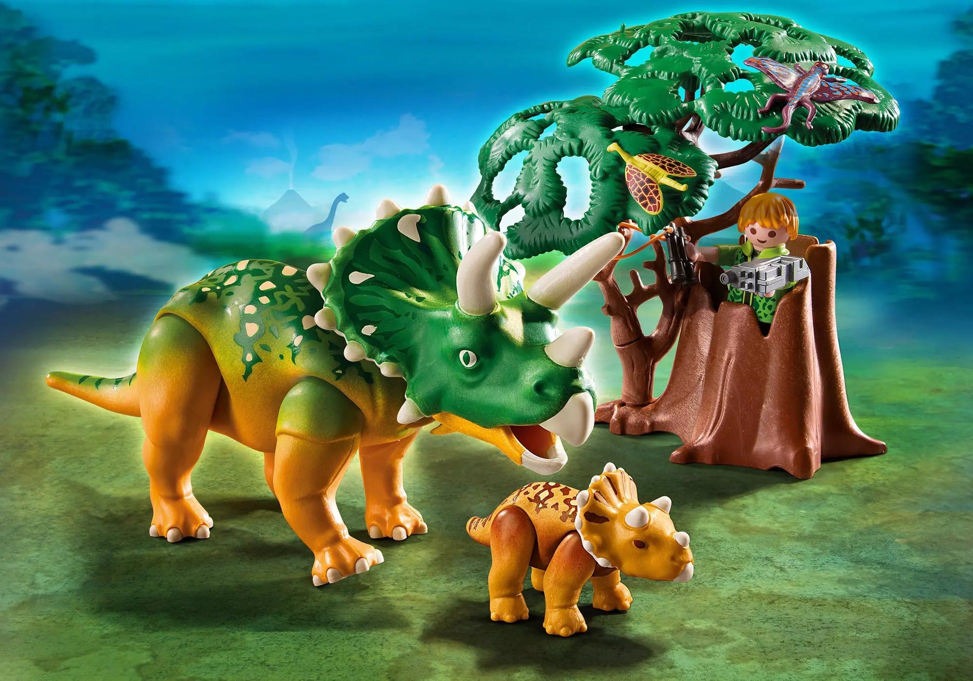 Playmobil 5234 Sammlerstück Dinos Triceratops mit Baby - plegobil
