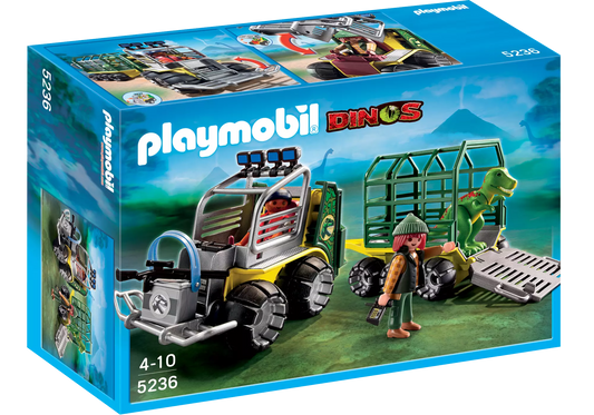 Playmobil 5236 Sammlerstück Dinos Forscherfahrzeug mit Käfiganhänger - plegobil