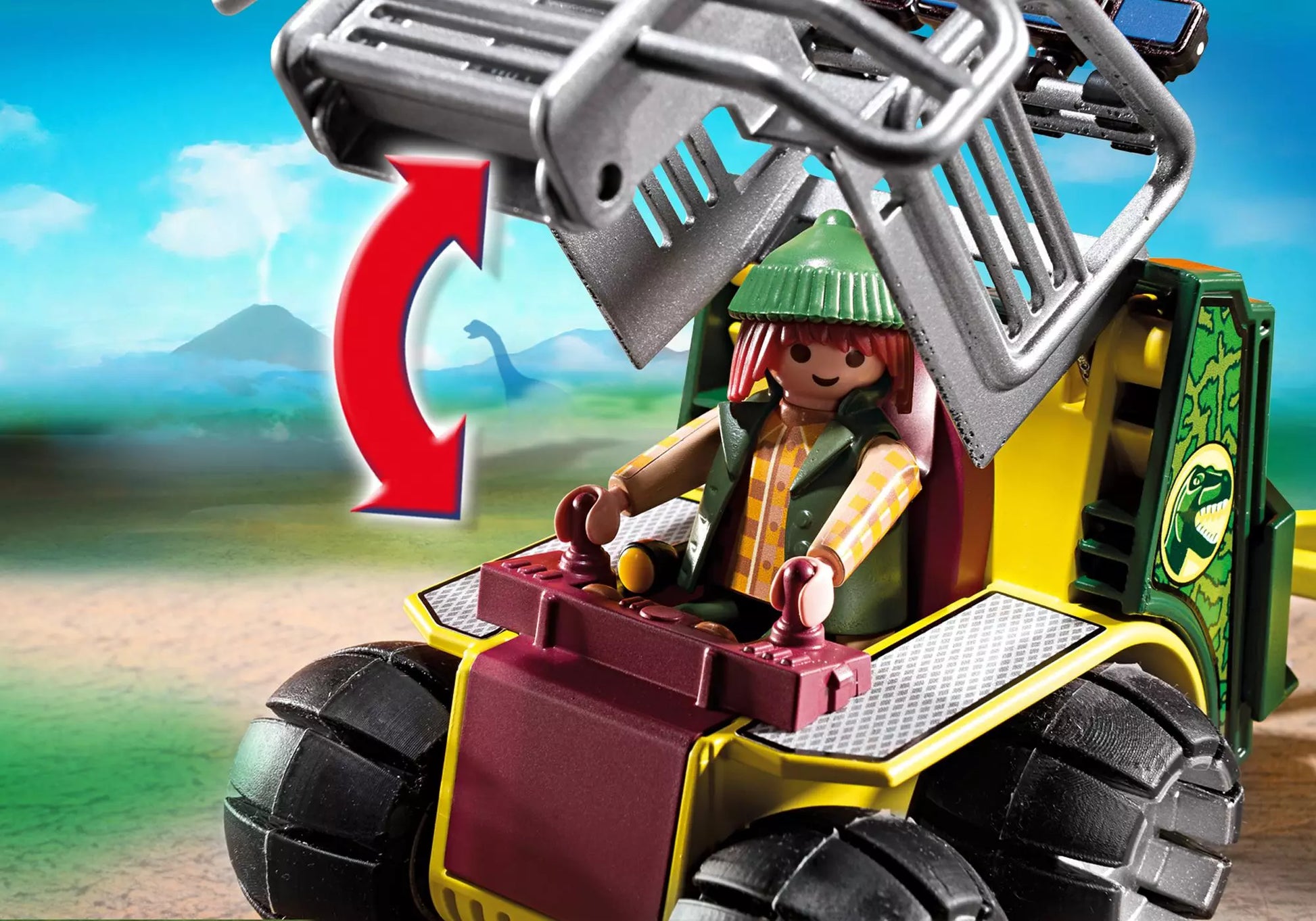 Playmobil 5236 Sammlerstück Dinos Forscherfahrzeug mit Käfiganhänger - plegobil